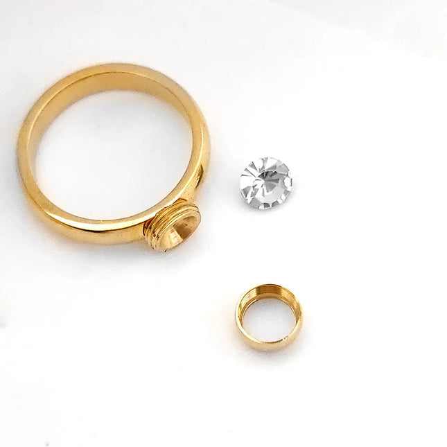 Minimalist Gold Stainless Steel Womens Ring null