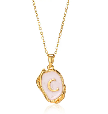 Minimalist Letter Pendant Necklace | Alphabet Wholesale Jewelry null