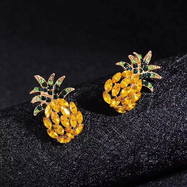 Stainless Steel Fruit Earrings with Zircon Stones | Wholesale Jewelry null