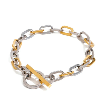 Stainless Steel Color-block Bracelet High-end And Niche-style Chain null