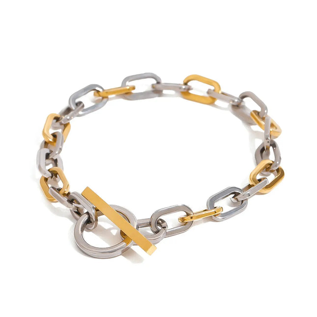 Stainless Steel Color-block Bracelet High-end And Niche-style Chain null