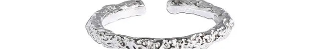 925 Sterling Silver Textured Adjustable Ring null