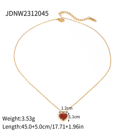 Stainless Steel Red Agate Cross Necklace null