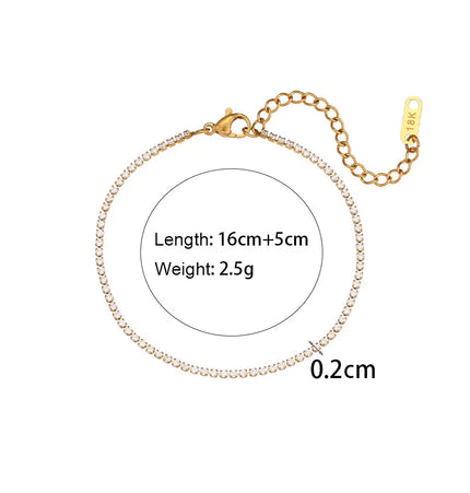 Stainless Steel Zircon Necklace & Bracelet Set – Waterproof Wholesale Jewelry null