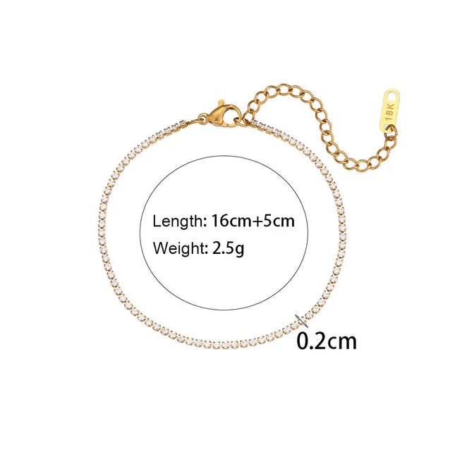 Stainless Steel Zircon Necklace & Bracelet Set – Waterproof Wholesale Jewelry null