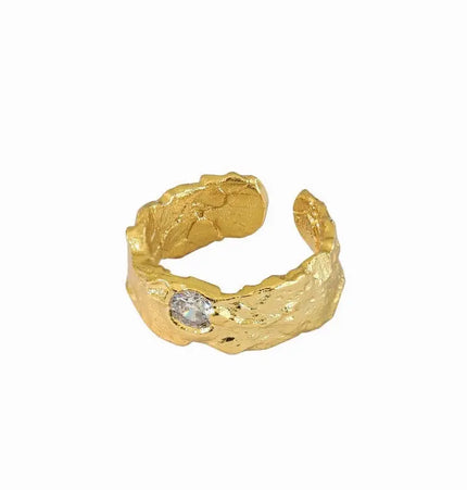 Minimal Irregular Gold Adjustable Ring null