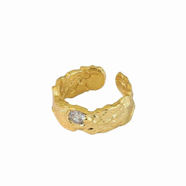 Minimal Irregular Gold Adjustable Ring null
