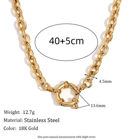 18K Gold Plated Stainless Steel DIY Chain Necklace null