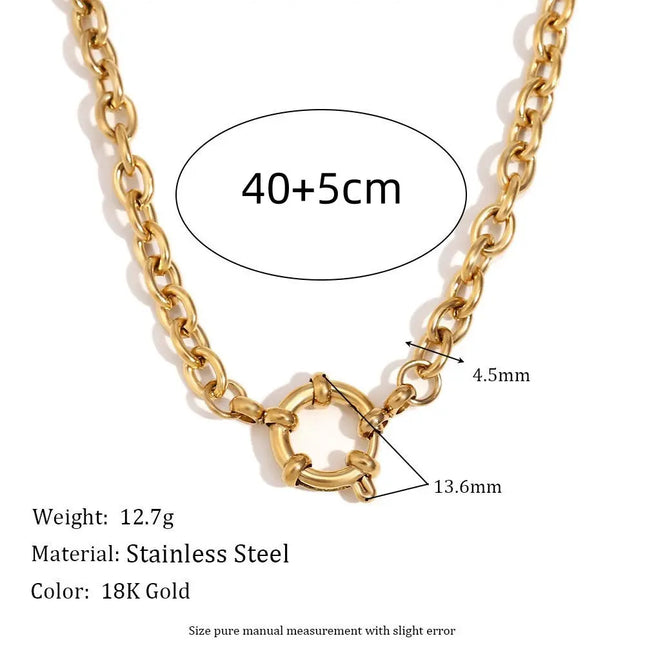 18K Gold Plated Stainless Steel DIY Chain Necklace null