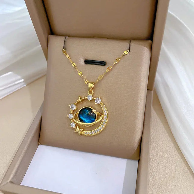 Blue Starry Sky Necklace null