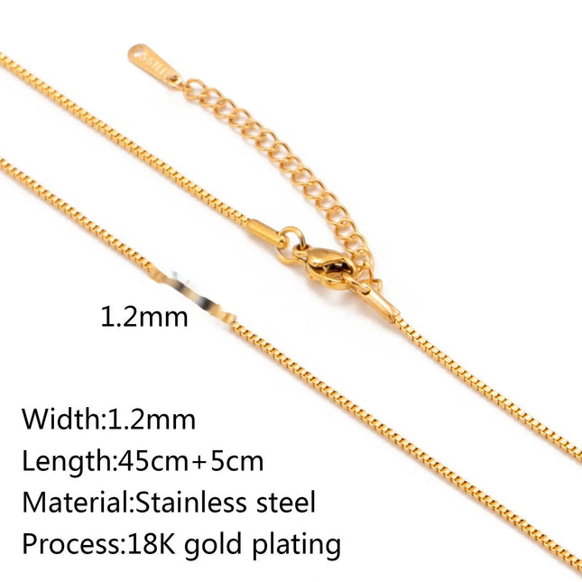 Stainless Steel 18K Gold Plated Chain Necklace – Base for Personalized Jewelry null
