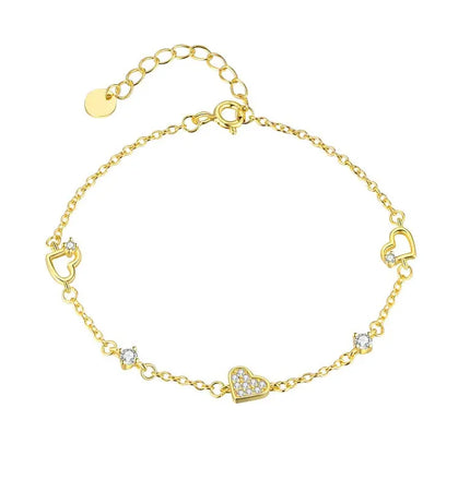 S925 Sterling Silver Heart Bracelet null