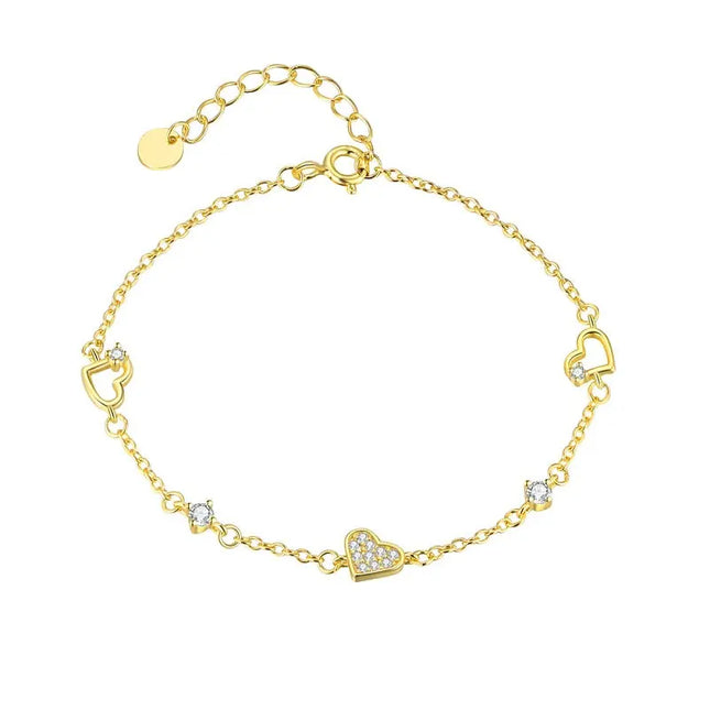 S925 Sterling Silver Heart Bracelet null