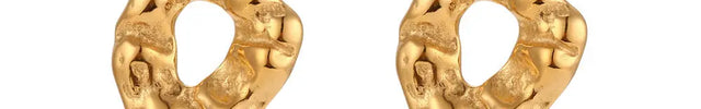 Irregular Textured Stainless Steel Stud Earrings null