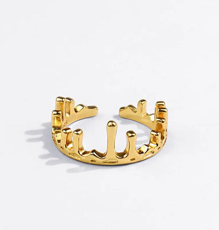 Minimal Irregular Gold Adjustable Ring null