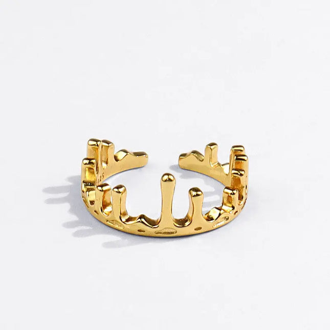 Minimal Irregular Gold Adjustable Ring null