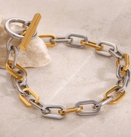 Stainless Steel Color-block Bracelet High-end And Niche-style Chain null