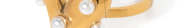 Pearl Statement Ring – Gold Plated Stainless Steel null