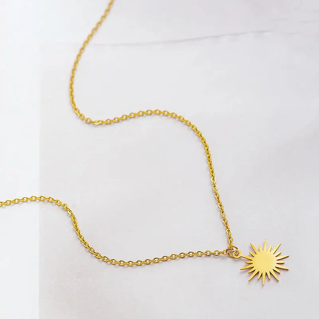 Six-pointed Star Sun Clavicle Chain Stainless Steel Pendant null