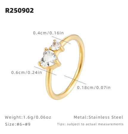 Affectionate Zircon Plain Ring In Fine Titanium Steel null
