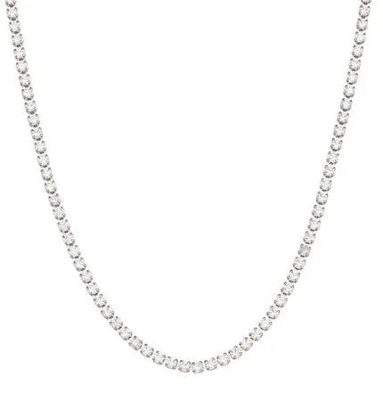 Stainless Steel Zircon Necklace & Bracelet Set – Waterproof Wholesale Jewelry null