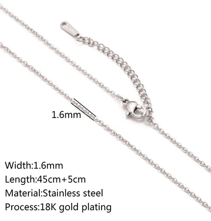 Stainless Steel 18K Gold Plated Chain Accessories – Base Chains for Personalized Jewelry null