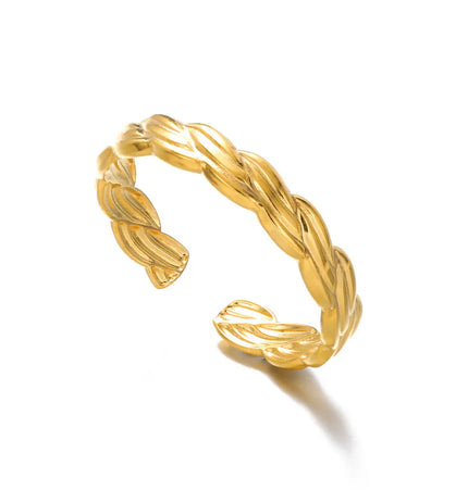 Stainless Steel Geometric Hollow Adjustable Ring null