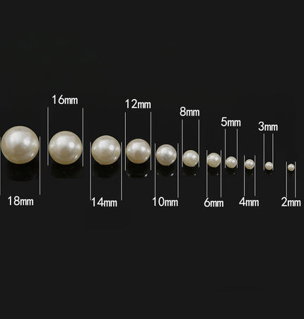 No Hole Round 3-10mm Imitation Pearl Loose Beads