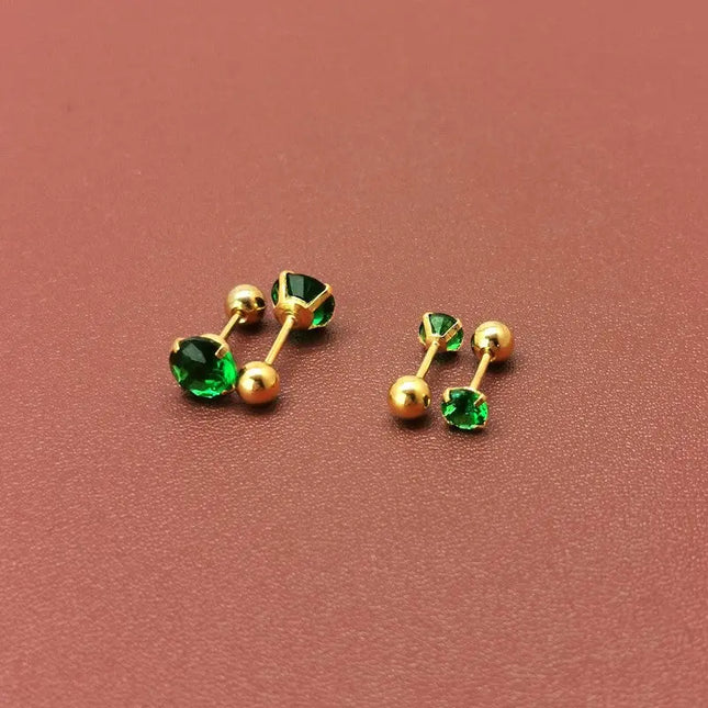 Titanium Steel Grab Zircon Thread Earrings null