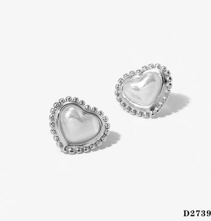 316 Stainless Steel Heart Stud Earrings | Waterproof Love Earrings Wholesale null
