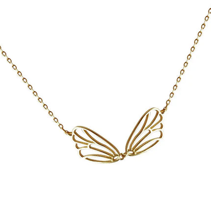Angel Wing Bow Necklace in Sterling Silver | Minimalist Wholesale Jewelry null