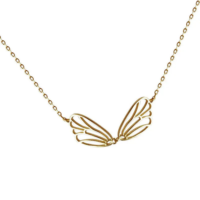 Angel Wing Bow Necklace in Sterling Silver | Minimalist Wholesale Jewelry null