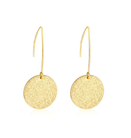 Elegant Minimalist Round Earrings Stainless steel Gold null