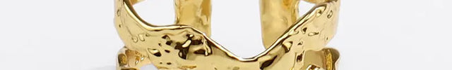 Minimal Irregular Gold Adjustable Ring null