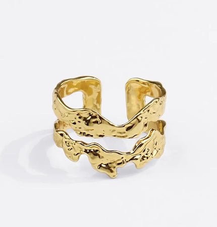 Minimal Irregular Gold Adjustable Ring null