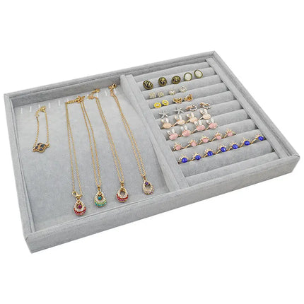 Velvet Jewelry Display Tray for Rings, Earrings & Necklaces null