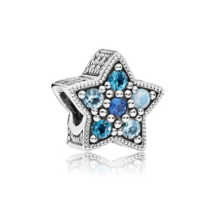 925 Sterling Silver Charm with Blue Gemstone – Bracelet & Necklace Accessory null