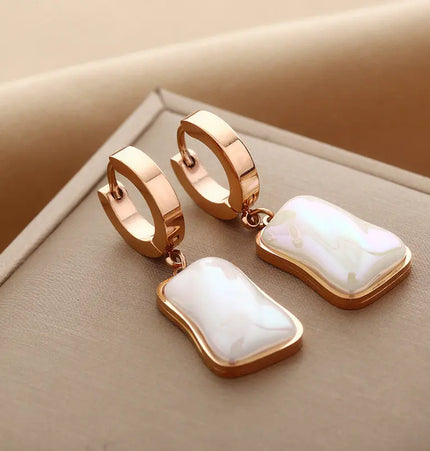 Titanium Steel No-Fading Geometric Earrings null