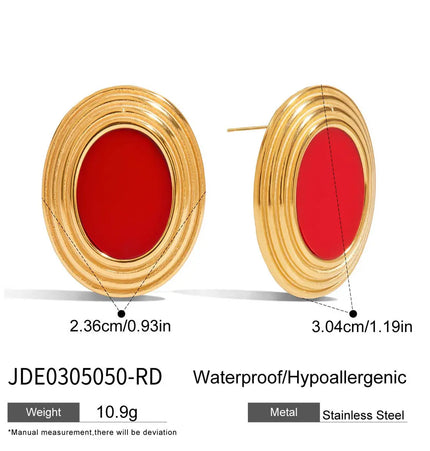 Stainless Steel Oval Earrings | Minimalist High-End Wholesale Jewelry null