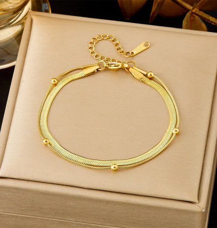 All-Matching Gold Fashion Bracelet – Titanium Steel Wholesale Jewelry null