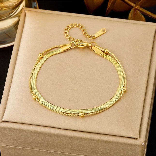 All-Matching Gold Fashion Bracelet – Titanium Steel Wholesale Jewelry null