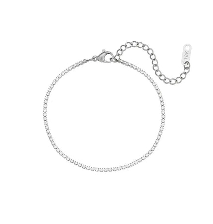 Stainless Steel Zircon Necklace & Bracelet Set – Waterproof Wholesale Jewelry null