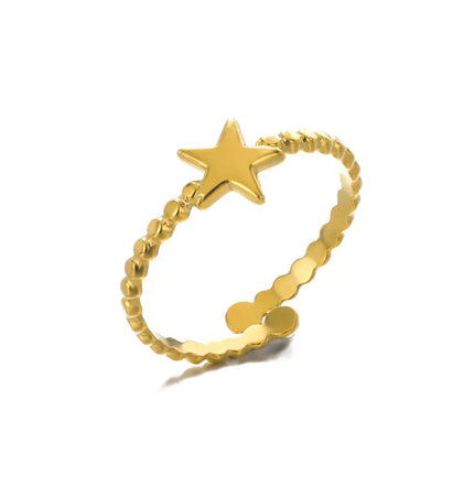 Stainless Steel Geometric Hollow Adjustable Ring null