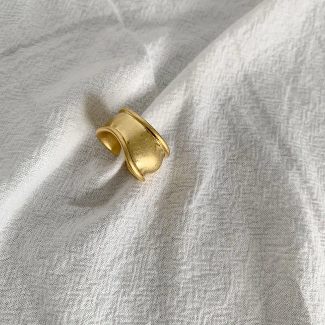 Minimal Irregular Gold Adjustable Ring null