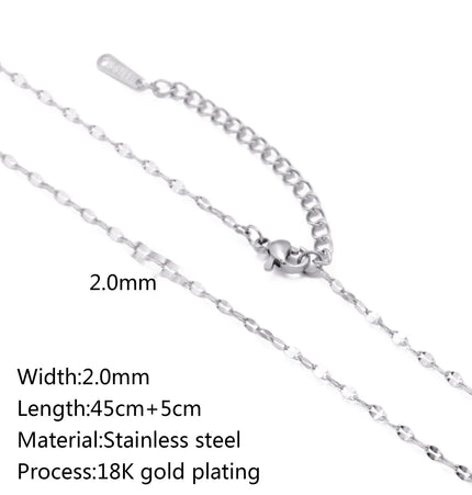 Stainless Steel 18K Gold Plated Chain Necklace – Base for Personalized Jewelry null