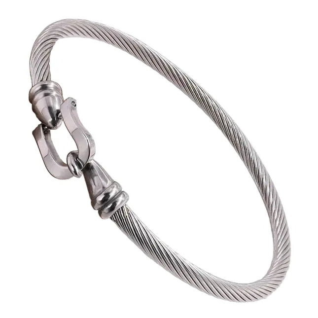 Stainless Steel Heart Buckle Bracelet | Minimalist Horseshoe Bracelet Wholesale null