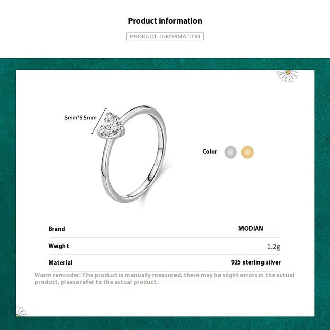 925 Sterling Silver Heart Ring null