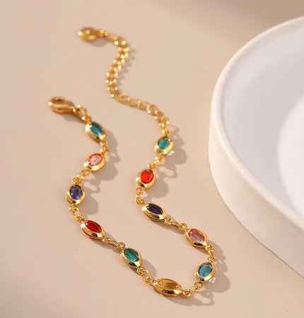 Multicolor Glass Bead Bracelet null