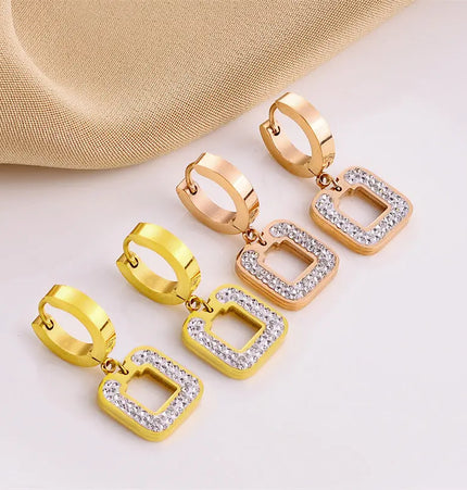 Titanium Steel No-Fading Geometric Earrings null