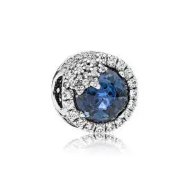 925 Sterling Silver Charm with Blue Gemstone – Bracelet & Necklace Accessory null